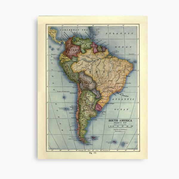 Item preview, Vintage Map of South America (1921) designed and sold by BravuraMedia.