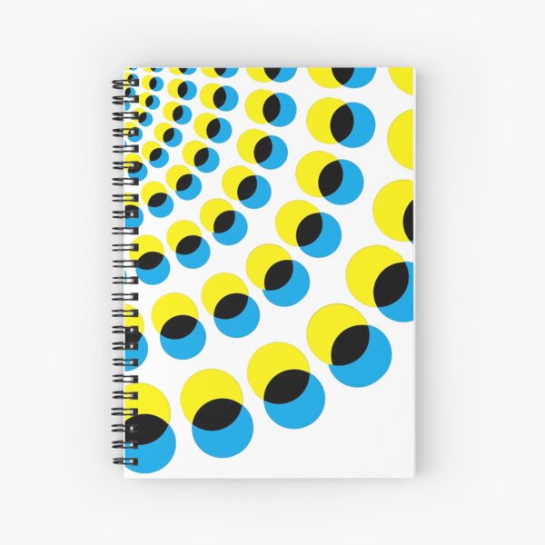 #Illustration, #art, #pattern, #design, abstract,  repetition, funky, geometric shape, circle  Spiral Notebook