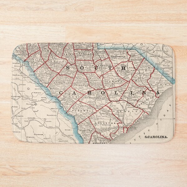 Item preview, Vintage Map of South Carolina (1893) designed and sold by BravuraMedia.