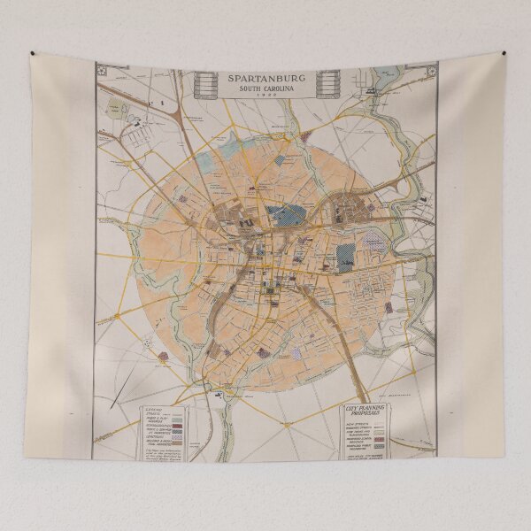 Item preview, Vintage Map of Spartanburg SC (1922) designed and sold by BravuraMedia.