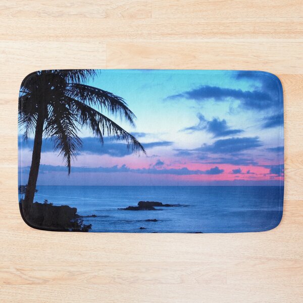 Item preview, Tropical Island Pretty Pink Blue Sunset Landscape designed and sold by LC Graphic Design Studio.