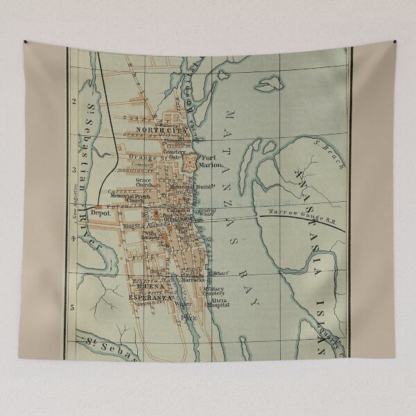 Item preview, Vintage Map of St Augustine FL (1904) designed and sold by BravuraMedia.