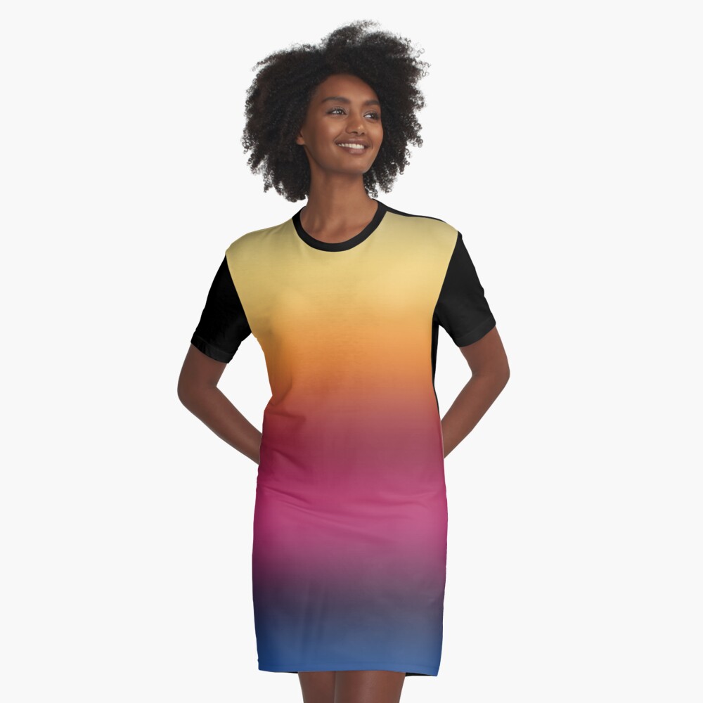 Linear Gradient Graphic T-Shirt Dress