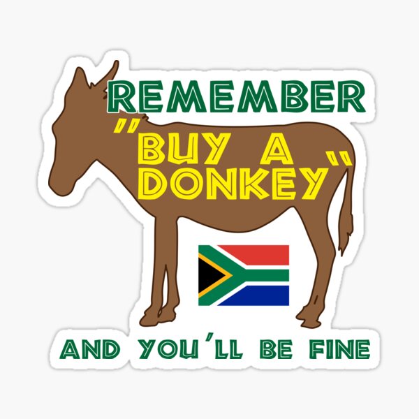 Buy A Donkey South Africa Funny Translation Tourist Sticker