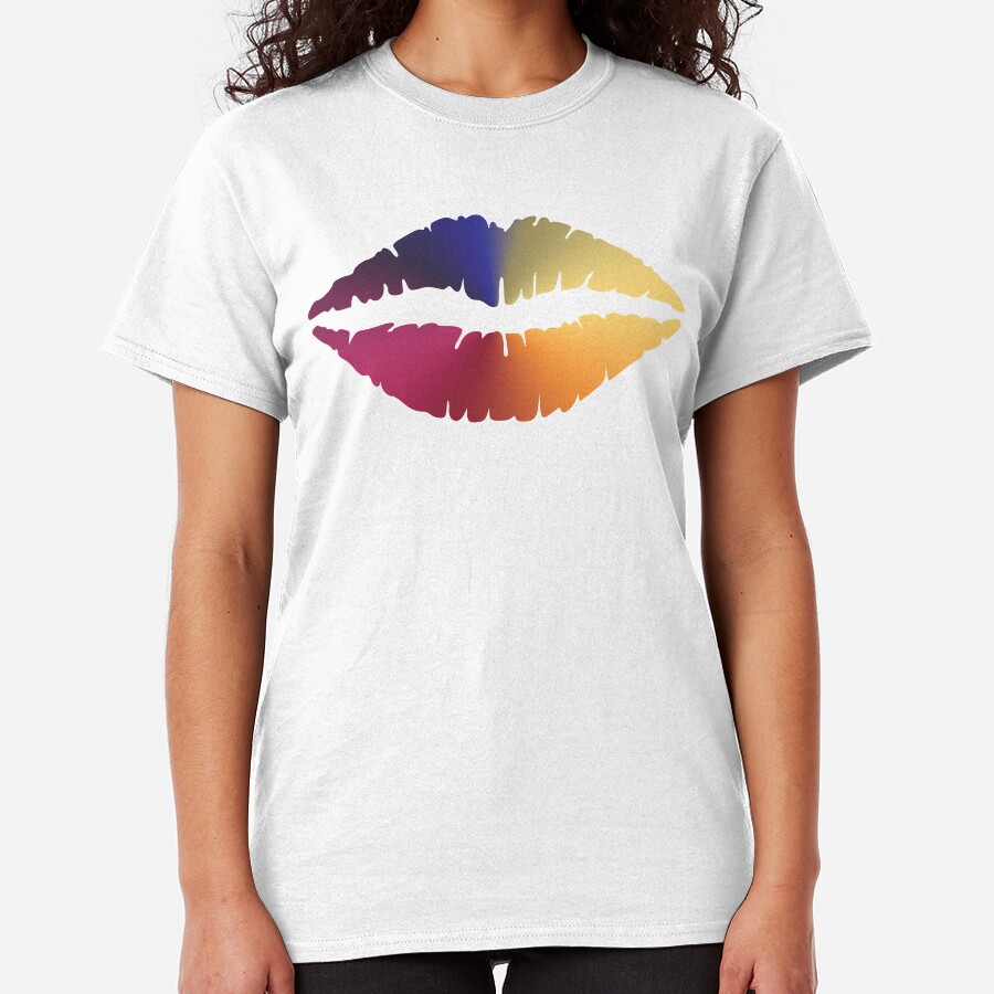 Lips Angle Gradient (Clear/White) Classic T-Shirt