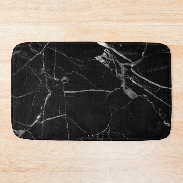 Black and White Marble Bath Mat