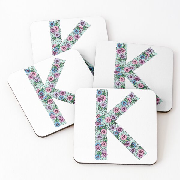 Item preview, K Initial || Floral || Mosaic  designed and sold by Hilary Leslie.