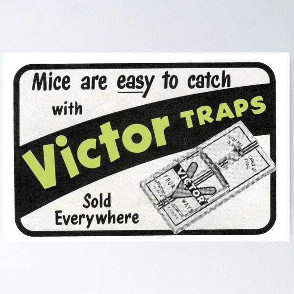 Vintage Victor Large Mouse Trap Wood Wall Hanging Unique