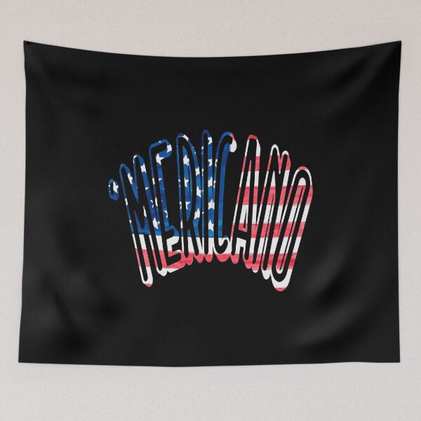 Aperçu de l'œuvre 'MERICANO Conception d'un drapeau américain pour l'Amérique hispanophone créée et vendue par NoveltyMerch.