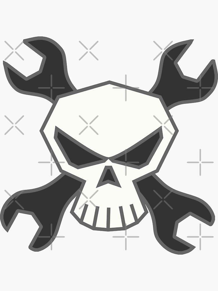 Skull Cross Wrenches Sticker For Sale By ShawnIZJack Redbubble