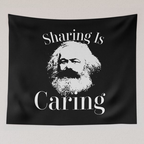 Item preview, Funny Karl Marx Socialism Sharing is Caring design designed and sold by NoveltyMerch.