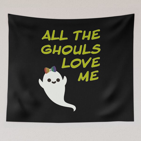 Item preview, LGBT Lesbian Halloween All The Ghouls Love Me Rainbow Bow designed and sold by NoveltyMerch.