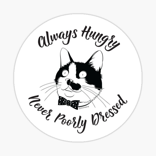 Dapper Hungry Cat Sticker