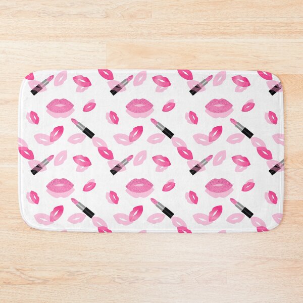 Item preview, Lips and lipstick  with pink glitter seamless pattern designed and sold by sashica.