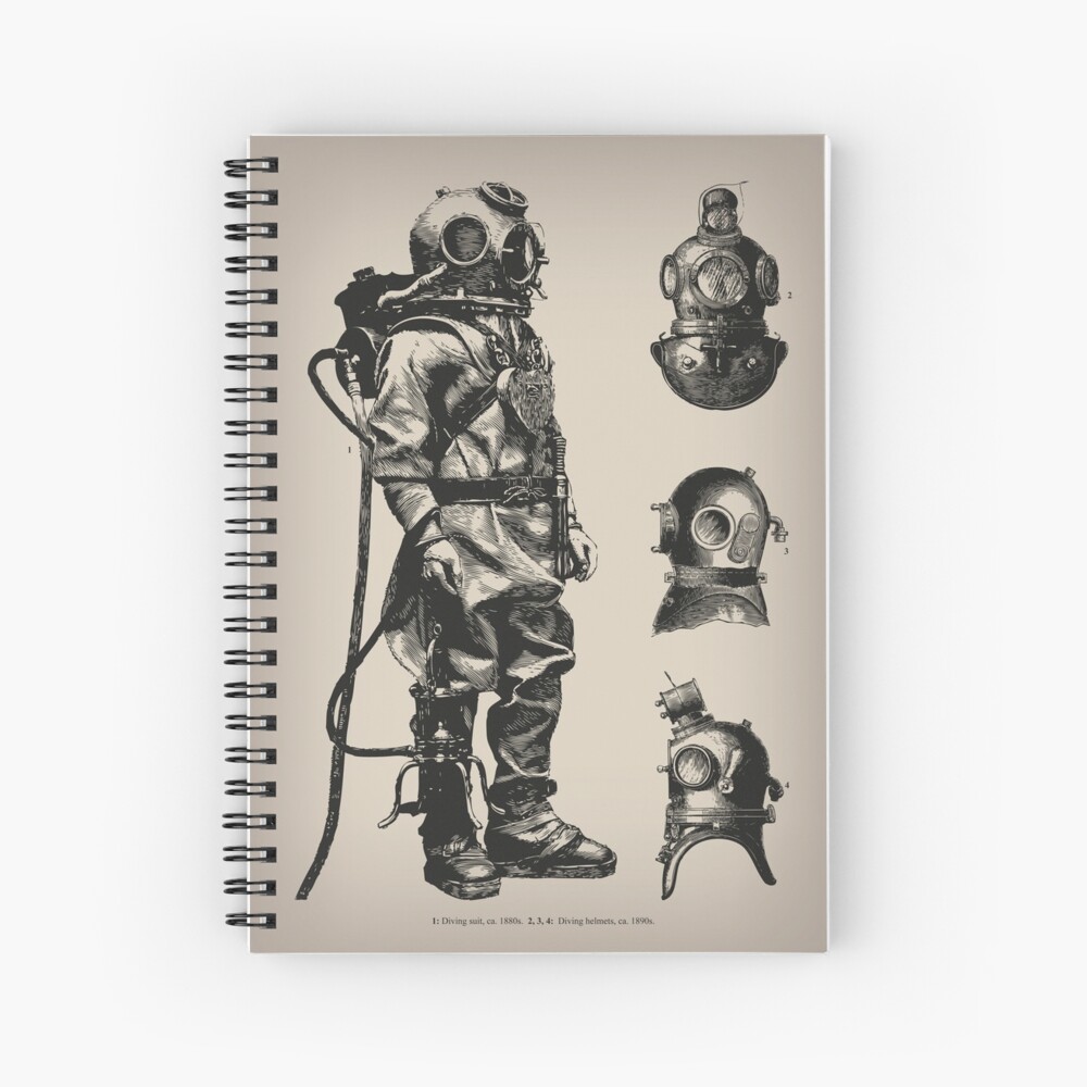 Vintage Deep Sea Diver | Nautical | Spiral Notebook