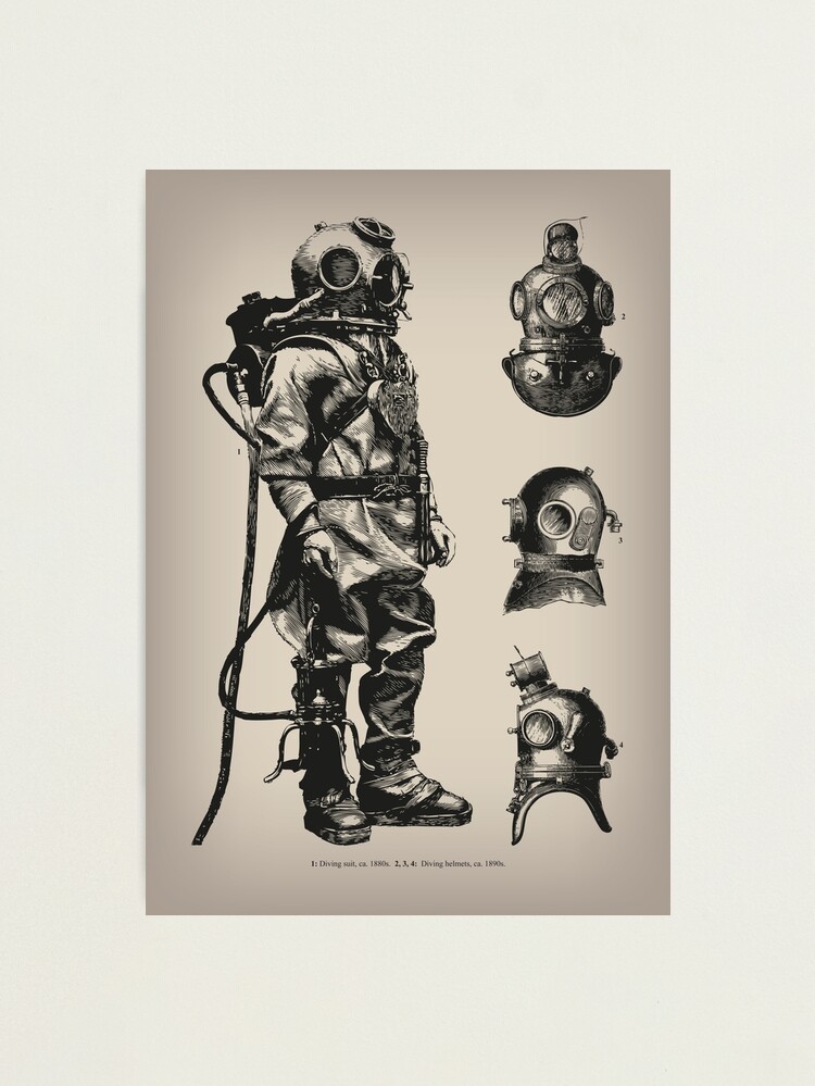 Alternate view of Vintage Deep Sea Diver | Nautical | Photographic Print