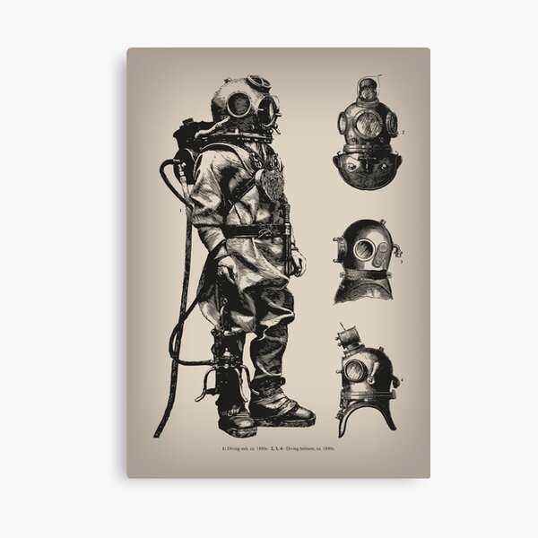 Vintage Deep Sea Diver | Nautical | Canvas Print