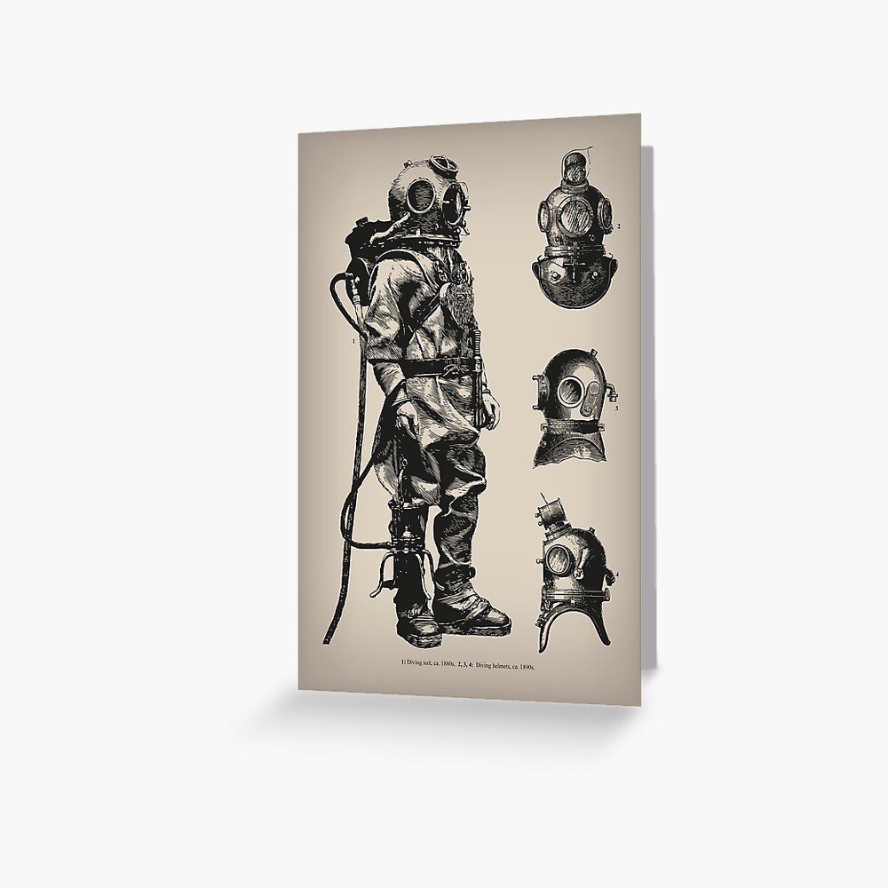 Vintage Deep Sea Diver | Nautical | Greeting Card