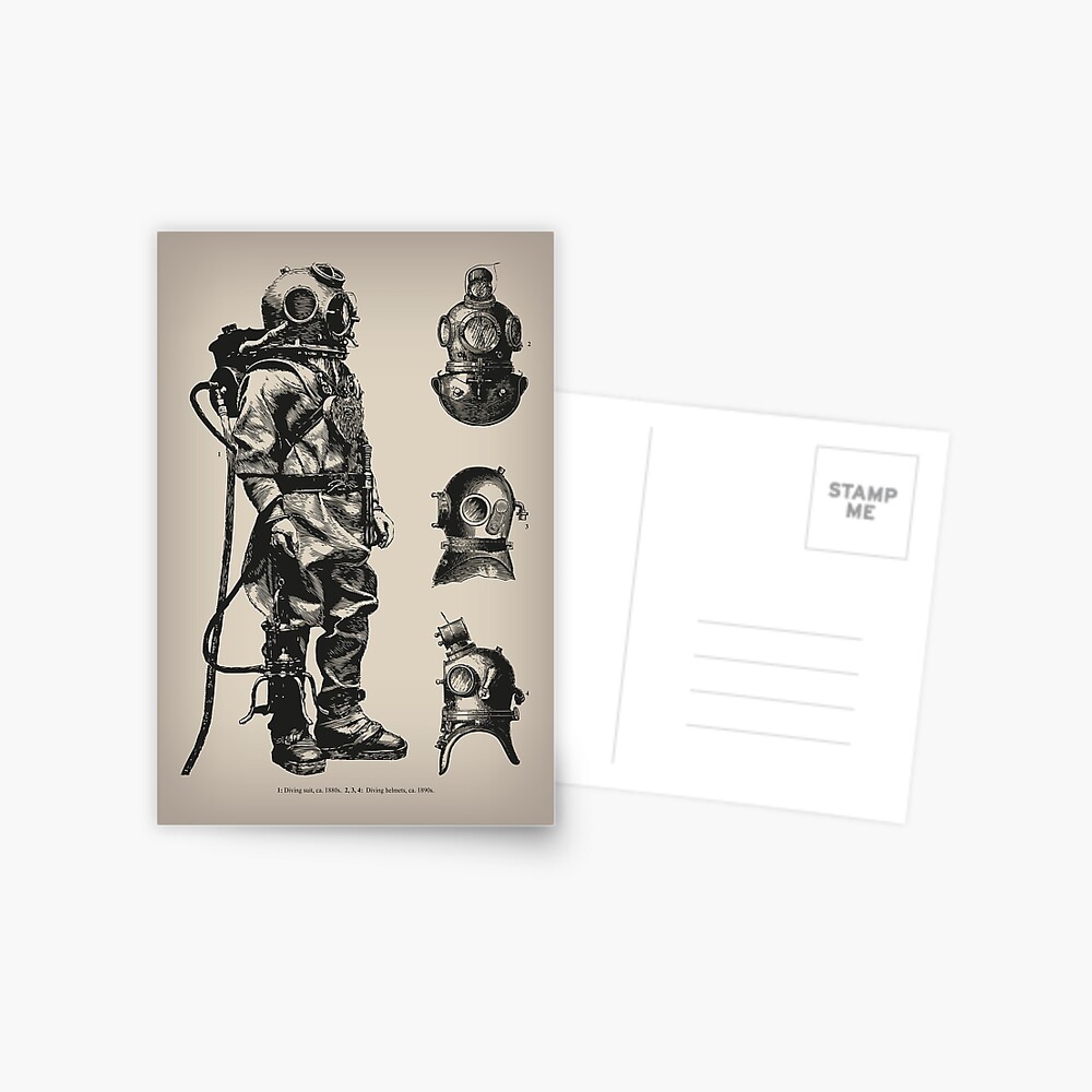 Vintage Deep Sea Diver | Nautical | Postcard