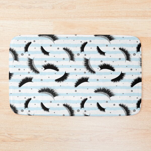 Item preview, Silver Lashes Seamless Pattern with glitter effect and blue stripes designed and sold by sashica.