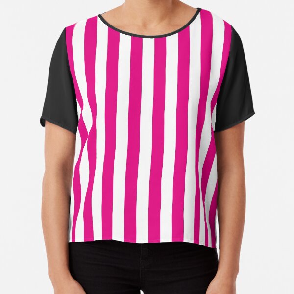 Hot Pink and White Stripes | Stripe Patterns | Striped Patterns | Wide Stripes | Vertical Stripes | Chiffon Top