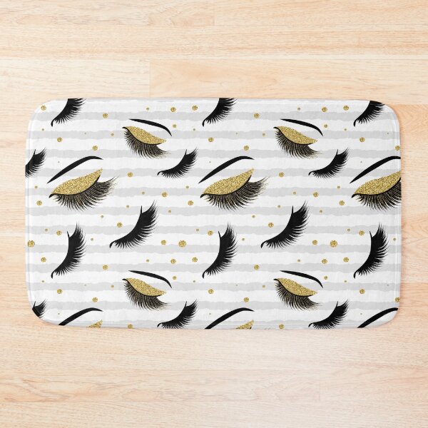 Item preview, Gold Lashes Seamless Pattern with glitter effect designed and sold by sashica.