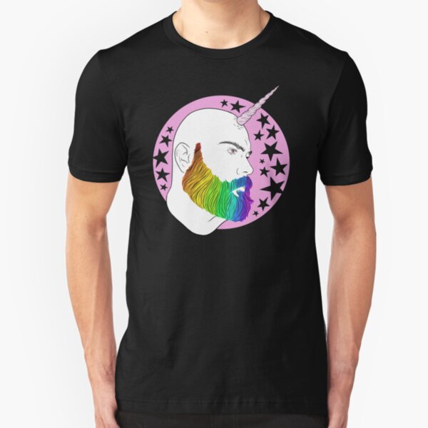 Bearnicorn Rainbow pink magic Slim Fit T-Shirt
