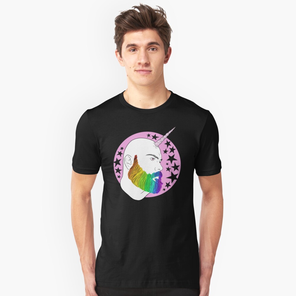 Bearnicorn Rainbow pink magic Slim Fit T-Shirt