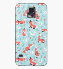 Fox- und Häschen-Muster Hülle & Klebefolie für Samsung Galaxy