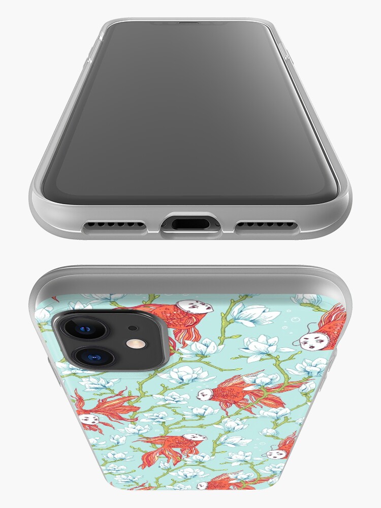 Alternate view of Goldfish, Mask and Magnolia Pattern iPhone Case & Cover