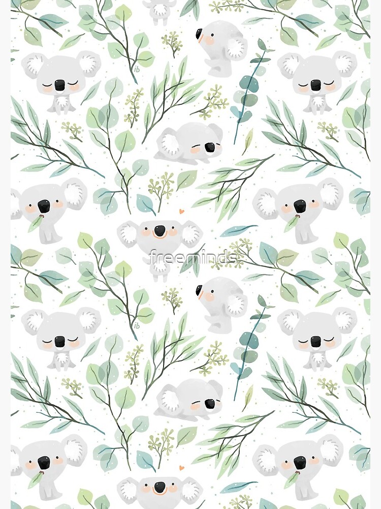 Koala and Eucalyptus Pattern by freeminds