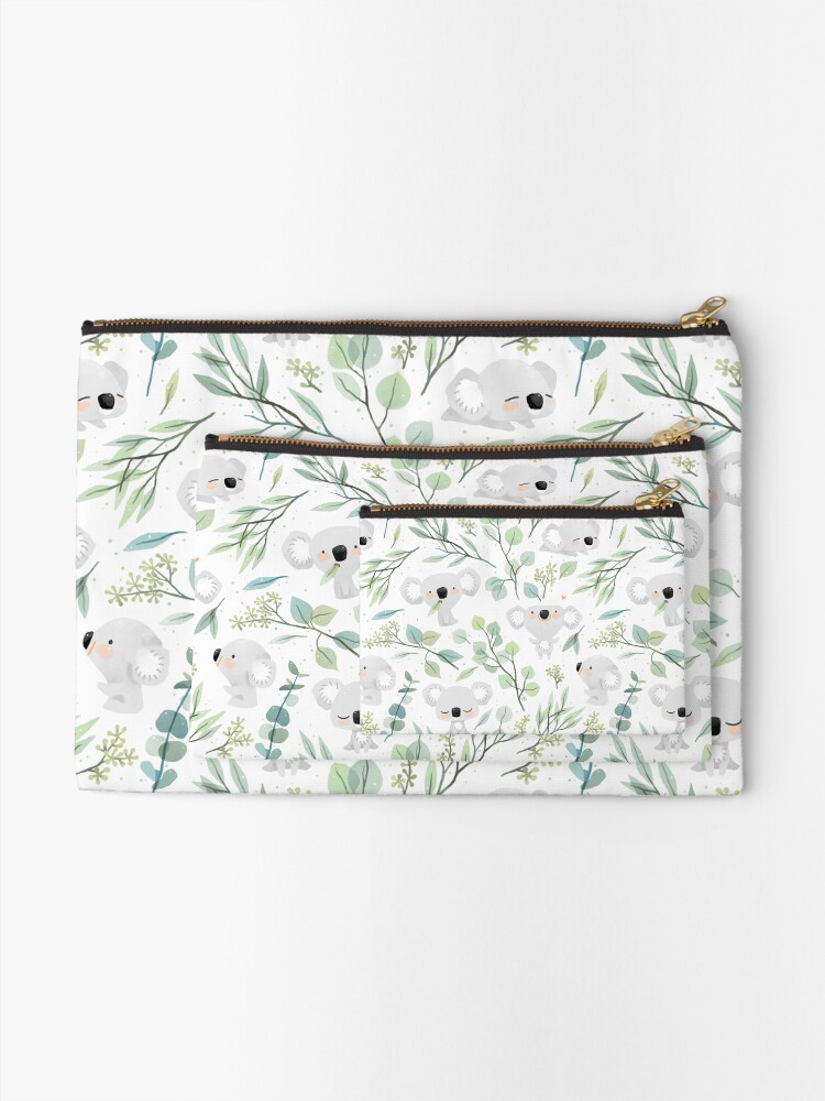 Thumbnail 2 of 4, Zipper Pouch, Koala and Eucalyptus Pattern designed and sold by freeminds.