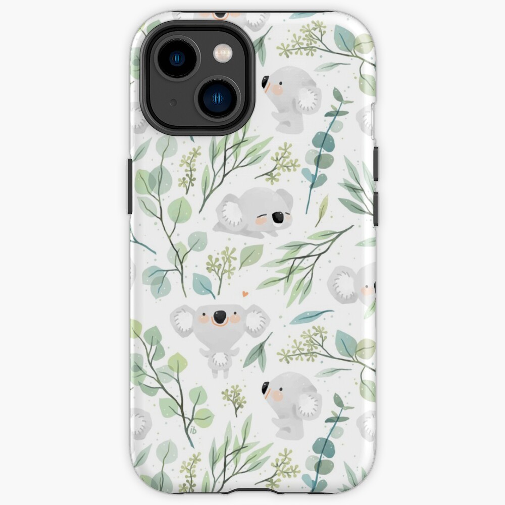 Koala and Eucalyptus Pattern iPhone Case