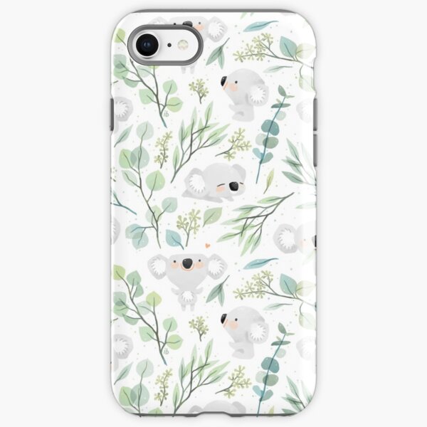 Koala and Eucalyptus Pattern iPhone Tough Case