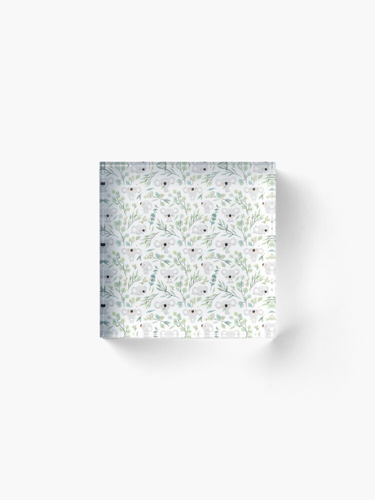 Alternate view of Koala and Eucalyptus Pattern Acrylic Block