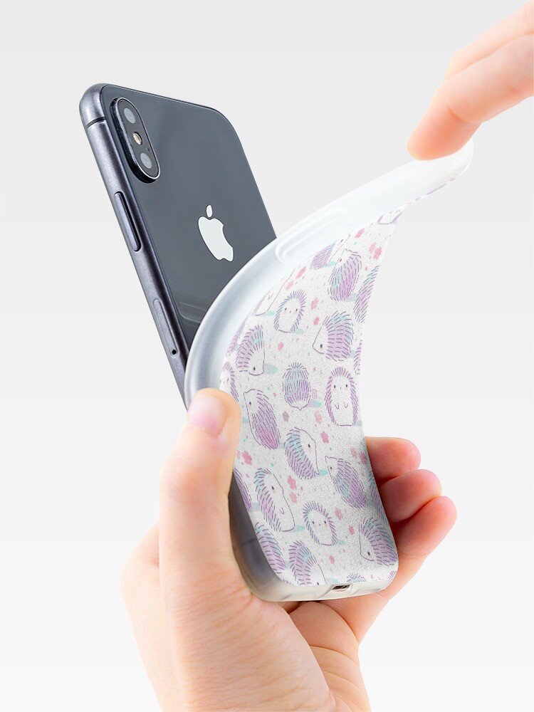 Alternate view of Spring Hedgehog Pattern iPhone Case