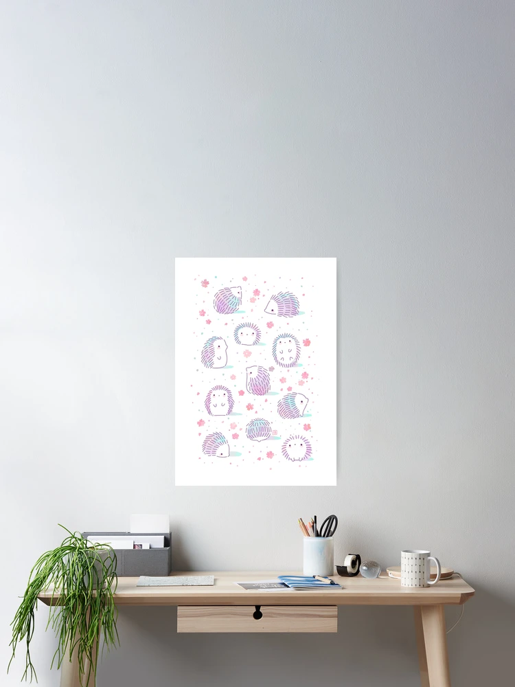 Thumbnail 2 of 3, Poster, Spring Hedgehog Pattern designed and sold by freeminds.