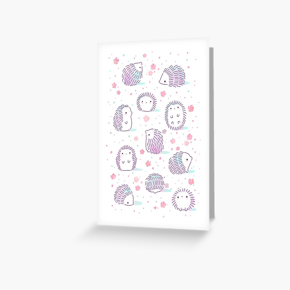 Spring Hedgehog Pattern Greeting Card
