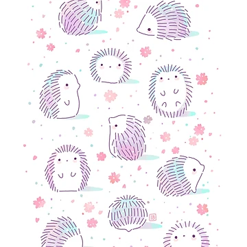 Artwork thumbnail, Spring Hedgehog Pattern by freeminds