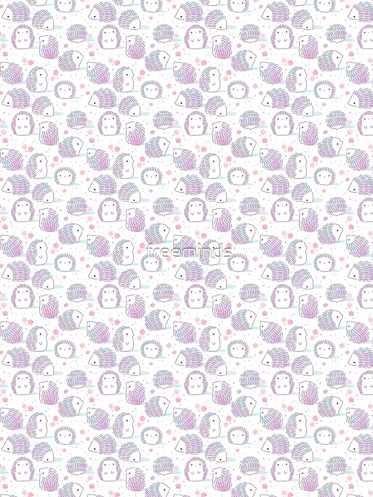 Thumbnail 3 of 3, Scarf, Spring Hedgehog Pattern designed and sold by freeminds.