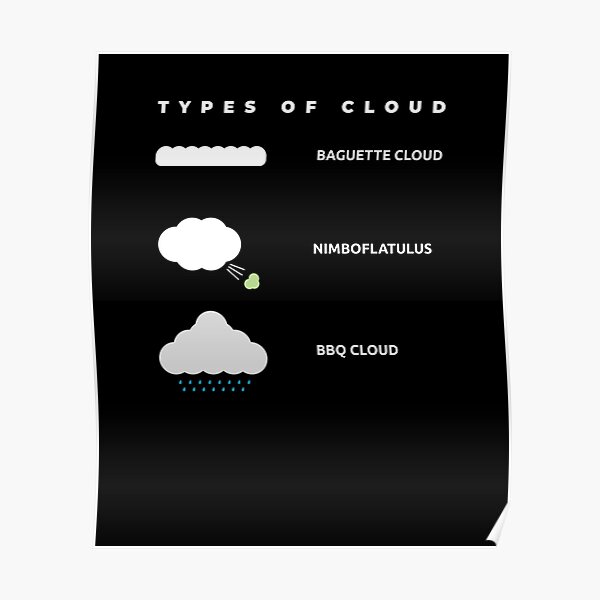 Funny Cloud Types For Cloud Observers Poster