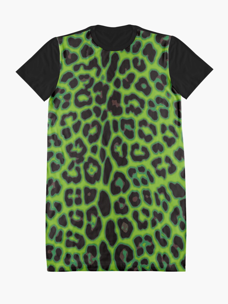 Alternate view of Green Leopard Graphic T-Shirt Dress