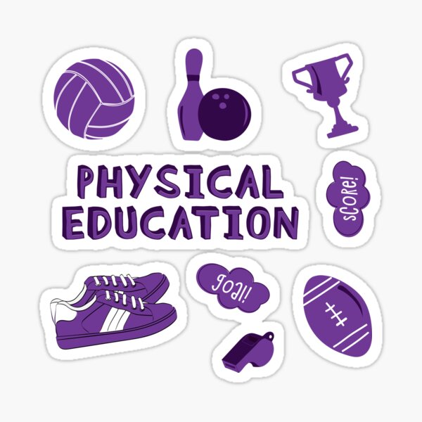 Purple Physical Education School Subject Sticker Pack" Sticker for Sale by  The-Goods | Redbubble