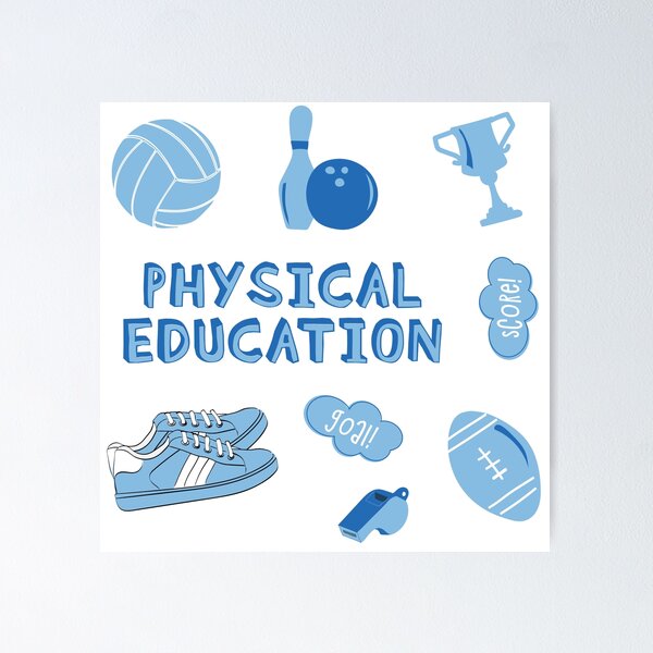 White Physical Education School Subject Sticker Pack Poster for Sale by  The-Goods