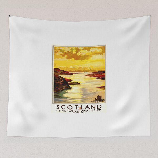 Item preview, Scotland Highlands and Islands - Vintage Travel Poster Design designed and sold by Chunga.