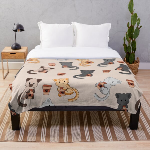 Item preview, Cats and Coffee Pattern Brown designed and sold by BiscuitSnack.