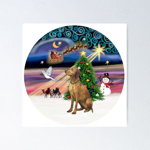 Item preview, Christmas Magic with a Vizsla designed and sold by JeanBFitzgerald.