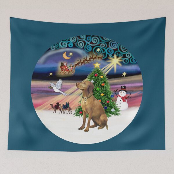 Item preview, Christmas Magic with a Vizsla designed and sold by JeanBFitzgerald.