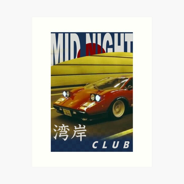 Mid Night Club Japan - Lamborghini Countach Art Print