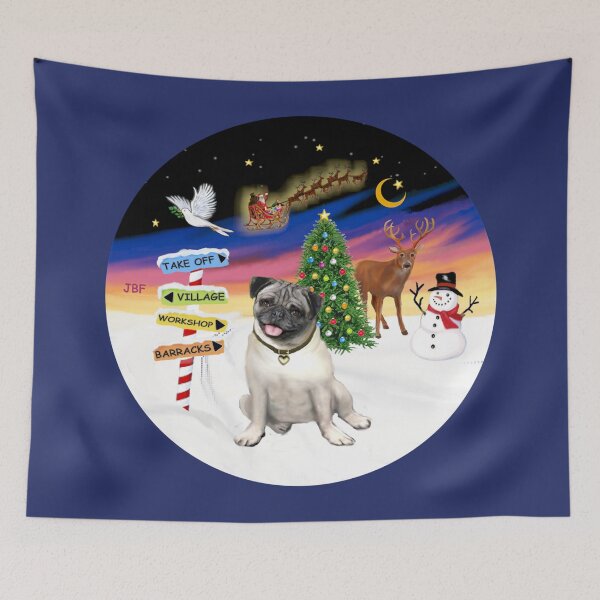 Item preview, Christmas Signs with a Pug designed and sold by JeanBFitzgerald.